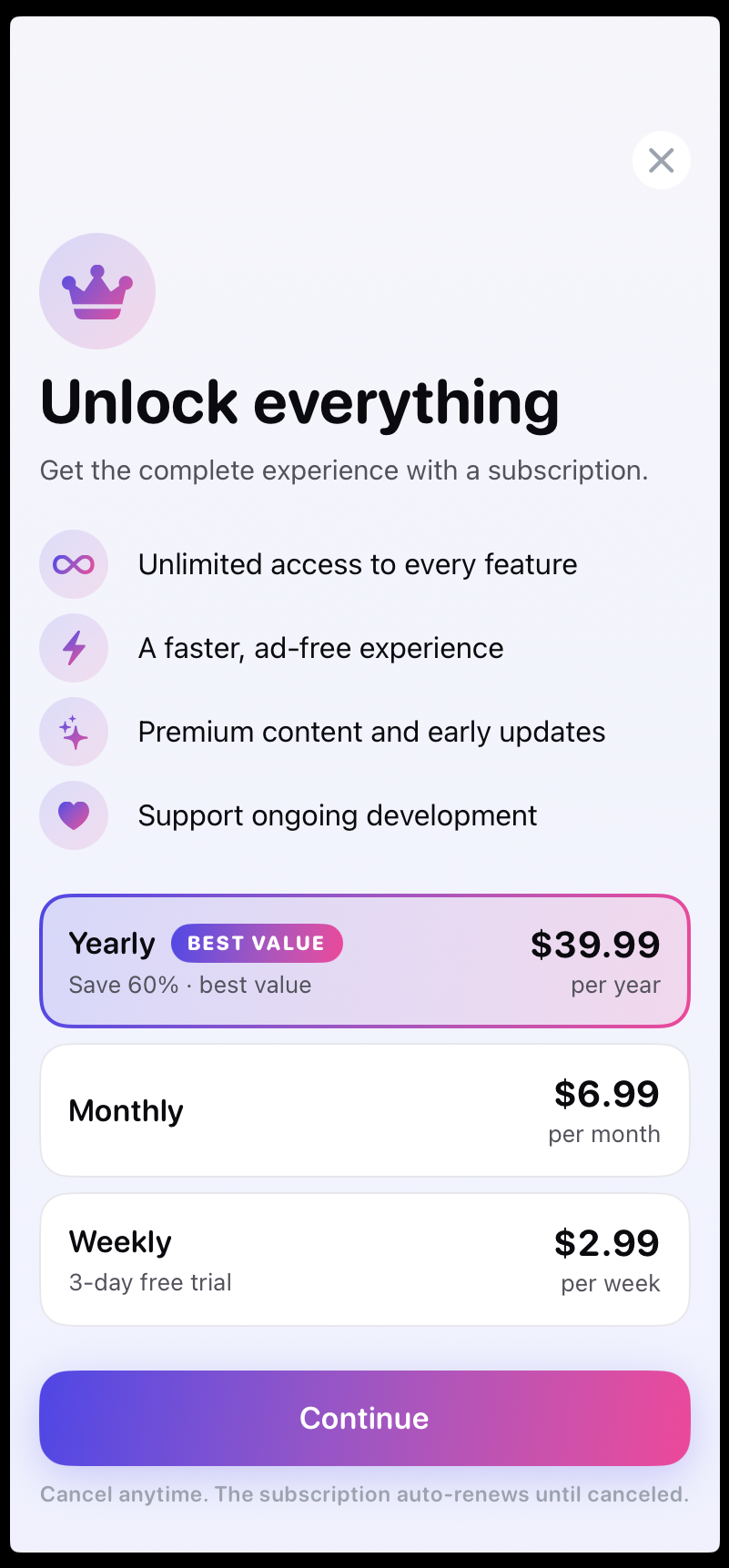 Quote Vault — paywall / subscription